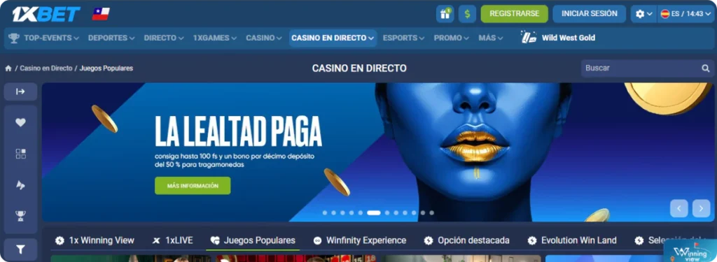 1xBet pagina principal Casinos online con Visa