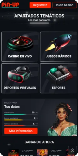 Pin-Up Casino Apartados Temáticos